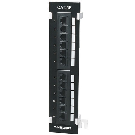 Intellinet Network Solutions CAT-5E UTP 12-Port Wall-Mount Patch Panel 162470
